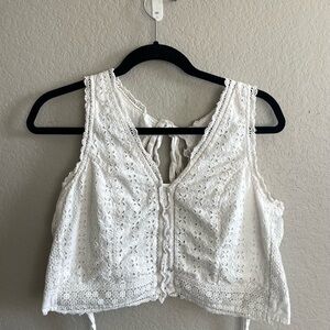 Abercrombie & Fitch White Lace Crop Top